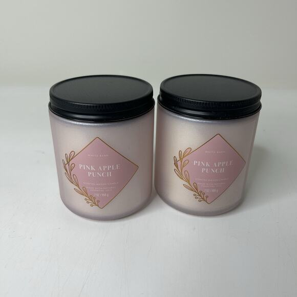 Bath & Body Works Pink Apple Punch 30-50 hour Single Wick Candle 8 oz Lot Of 2 - Picture 1 of 4